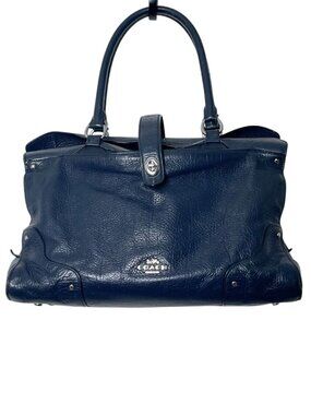 COACH Mercer Navy Grain Leather Satchel 30 - 3 Comp